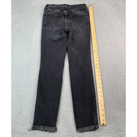 We The Free Jeans Womens Size 29 Waist 26  Raw Hem Skinny Black Denim - Picture 8 of 9